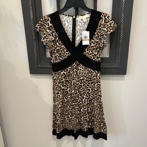 NWT leopard print Michael Michael Kora dress size small